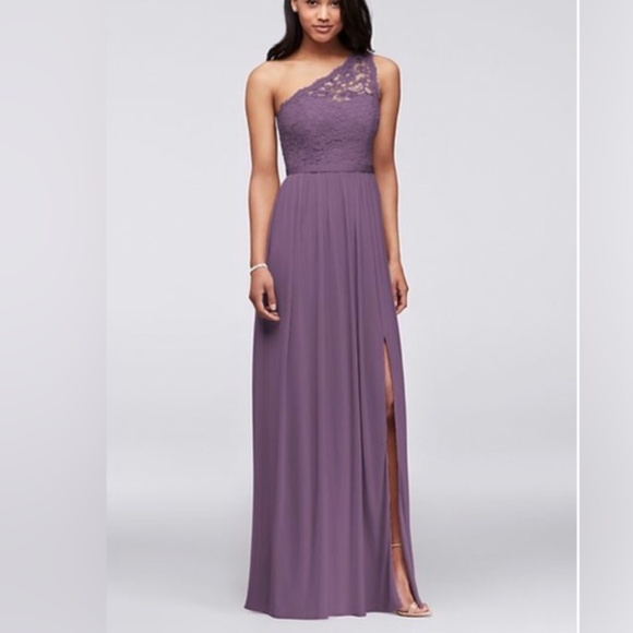 David’s Bridal Long Purple Bridesmaid Dress - Picture 1 of 5